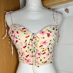 Princess Polly floral crop top with adjustable tie strap “My Beloved Crop Top”
